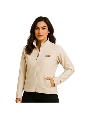 ECRU THE North Face zip up jacket off white mid season coat XS soft liner active